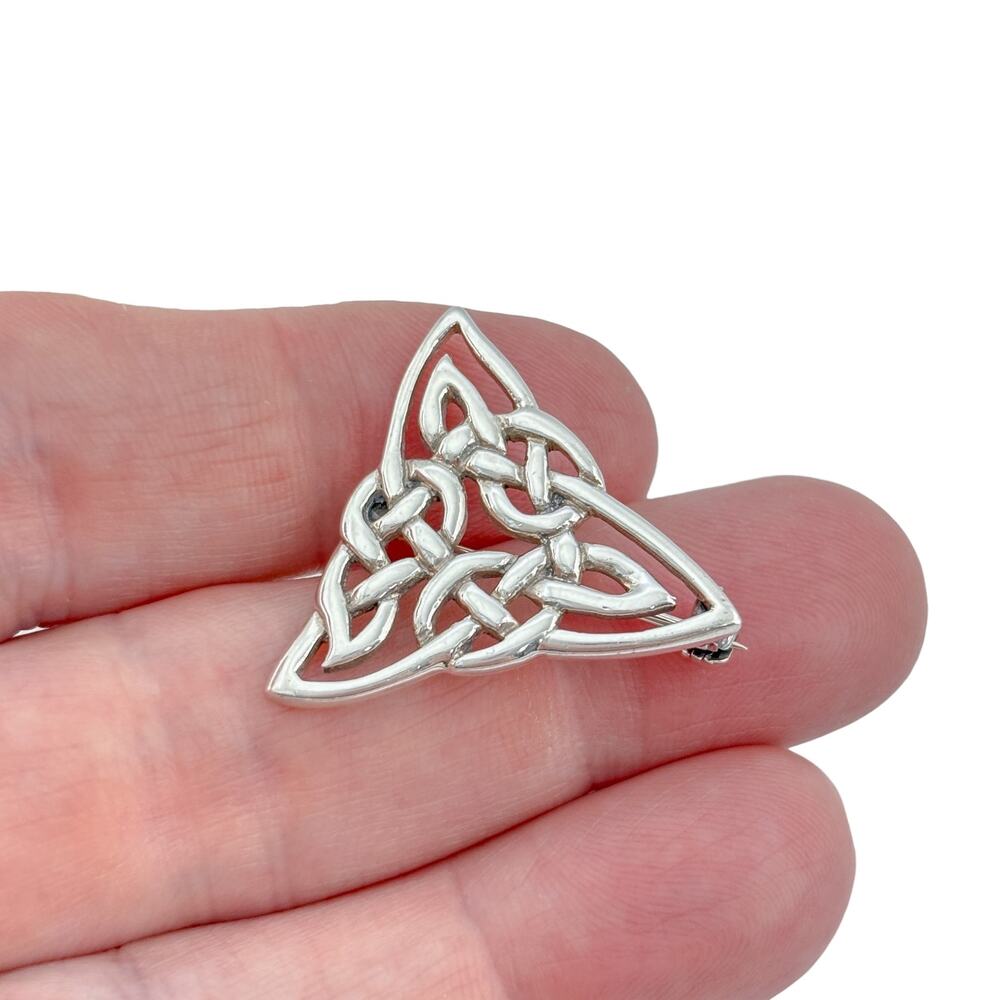 Vintage Sterling Silver 925 Celtic Triquetra Brooch